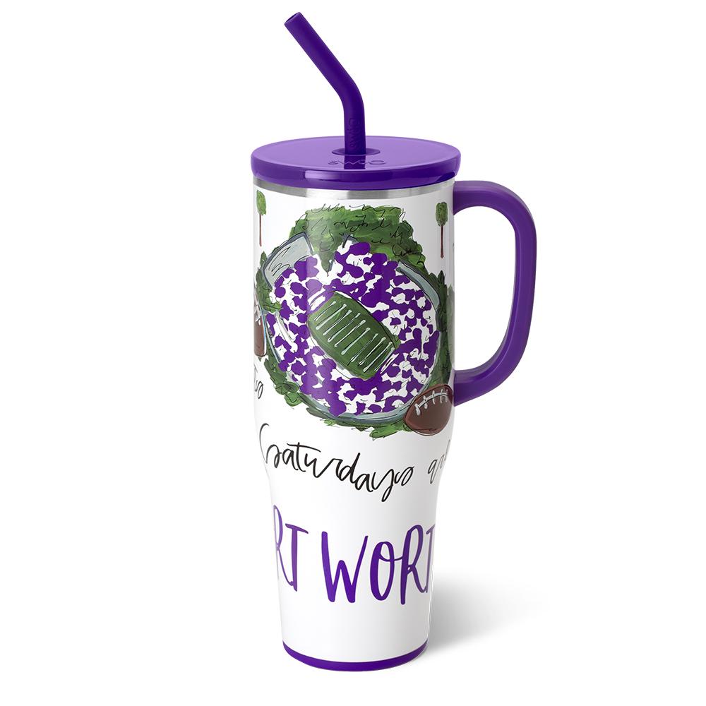 40oz Saturdays in Fort Worth Mega Mug - Large Insulated Tumbler for Coffee, Tea & Cold Drinks - Perfect for Home, Office & Outdoor Adventures