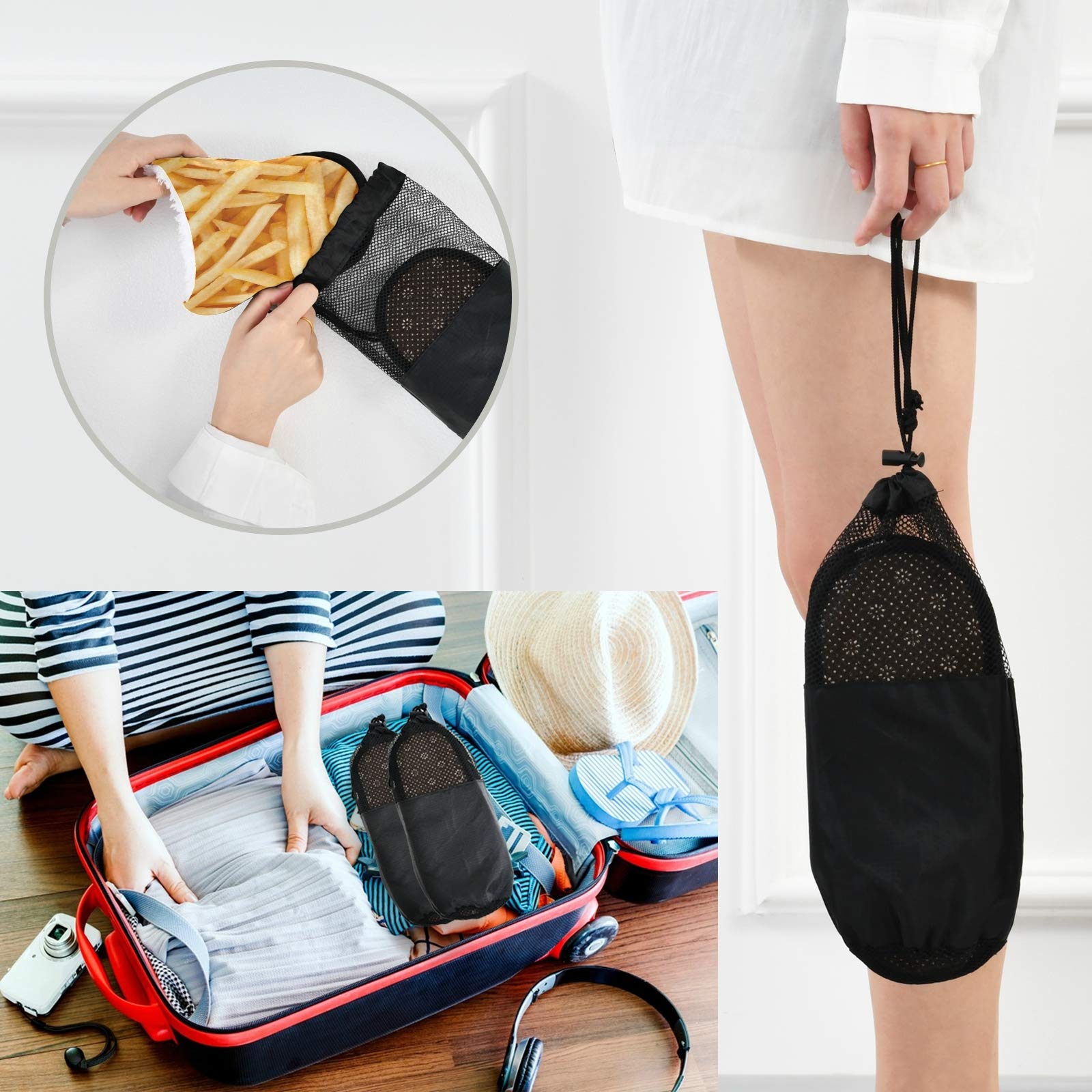 ALAZA Non-Slip Cotton French Fries Slippers for Men & Women - Comfortable Home, Hotel, Spa, and Travel House Shoes for Indoor & Outdoor Use