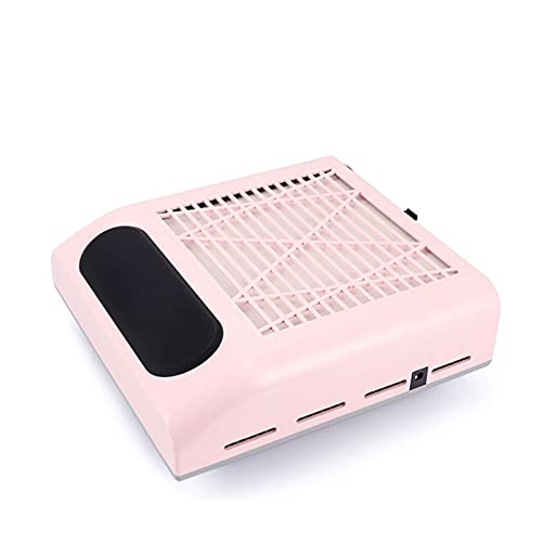 80W Nail Dust Collector Machine - Strong Suction Manicure Vacuum for Acrylic Nails, Portable Desk Nail Vacuum Cleaner with 2 Filters (Pink) - Perfect for Nail Salons, Home Manicures & Professional Nail Art Studios
