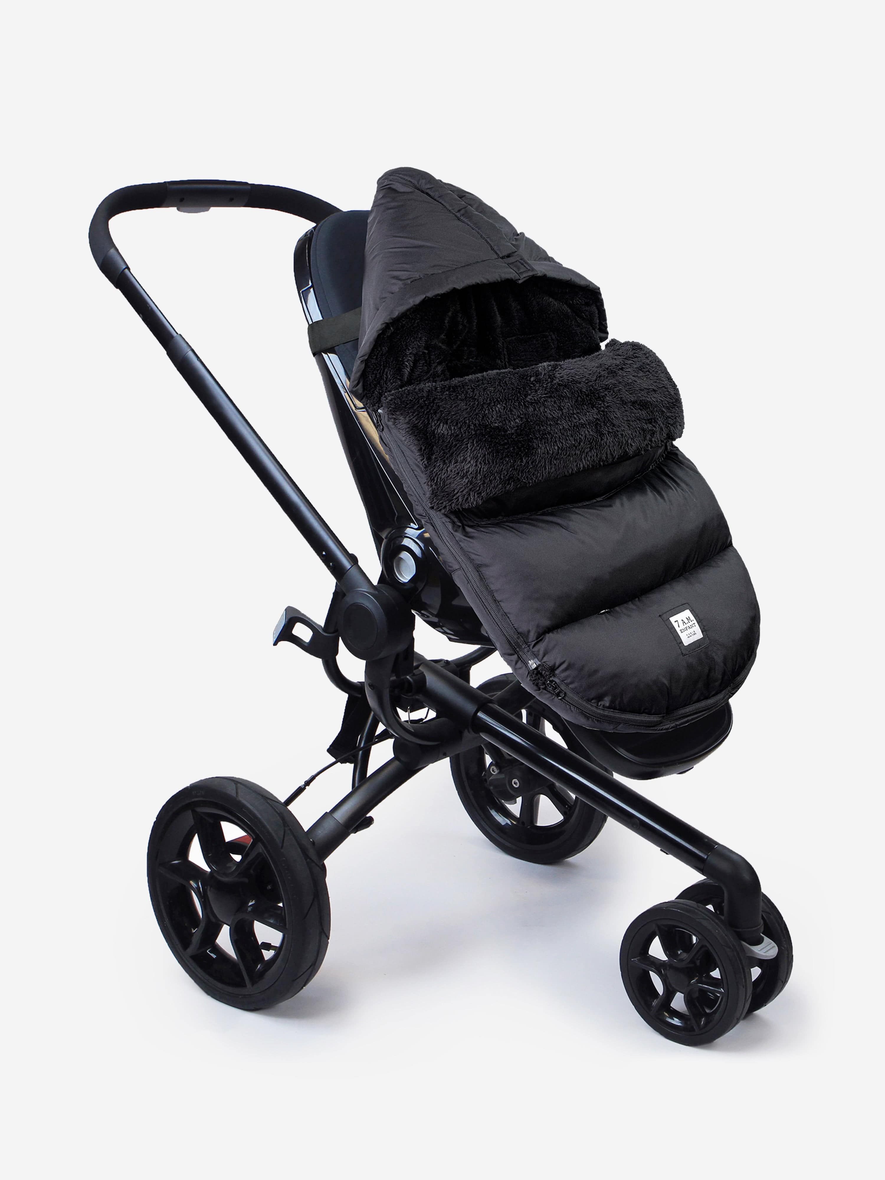 7AM Enfant Baby PlushPOD in Black - Soft & Cozy Infant Car Seat Cover for Winter - Perfect for Strollers, Car Seats & Baby Carriers