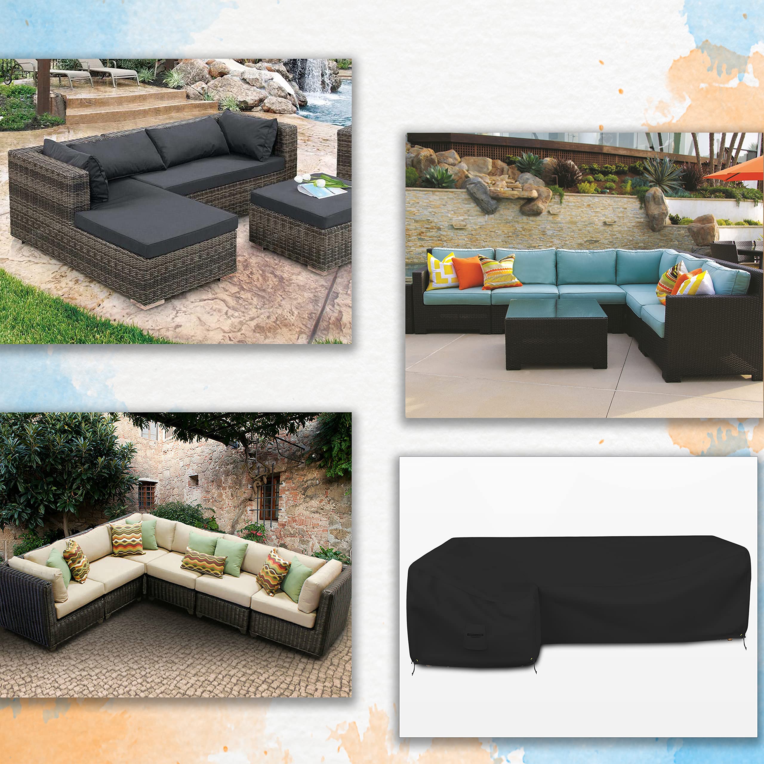 Waterproof L-Shaped Sectional Sofa Cover - 90