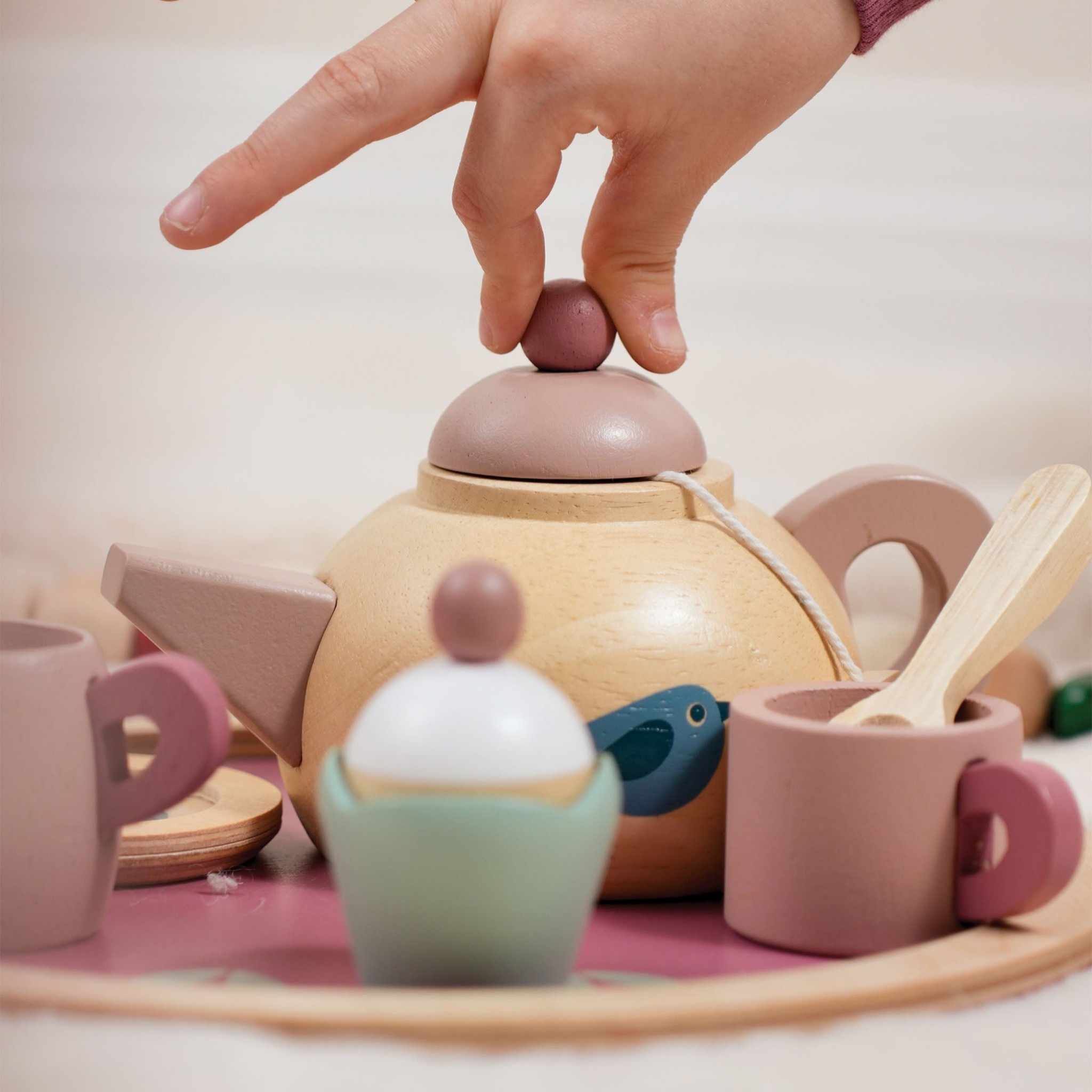 Birdie Tea Set for Kids - 12-Piece Pretend Play Tea Party Toy with Teapot, Cups & Saucers - Perfect for Imaginative Play, Birthday Gifts & Toddler Role Play Games