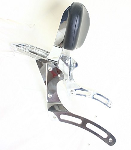 Kawasaki Vulcan VN900 Classic/Custom Sissy Bar Backrest with Heavy Duty Luggage Rack - Comfortable Passenger Support for Long Rides & Motorcycle Touring Accessories
