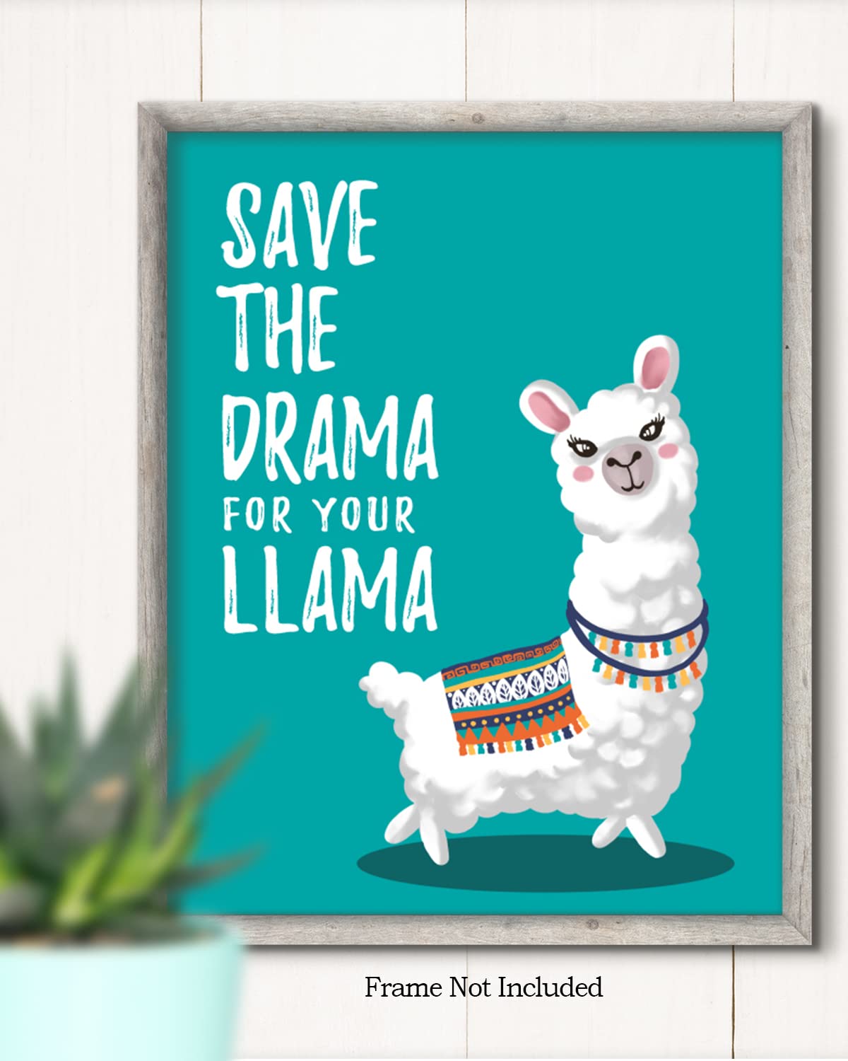 Llama Wall Art Print - Whimsical Boho Decor for Kids Bedroom, Nursery & Farmhouse - 11x14 Unframed - Perfect Gift for Girls & Llama Lovers - Ideal for Home Decor, Birthday Presents & Wall Accents