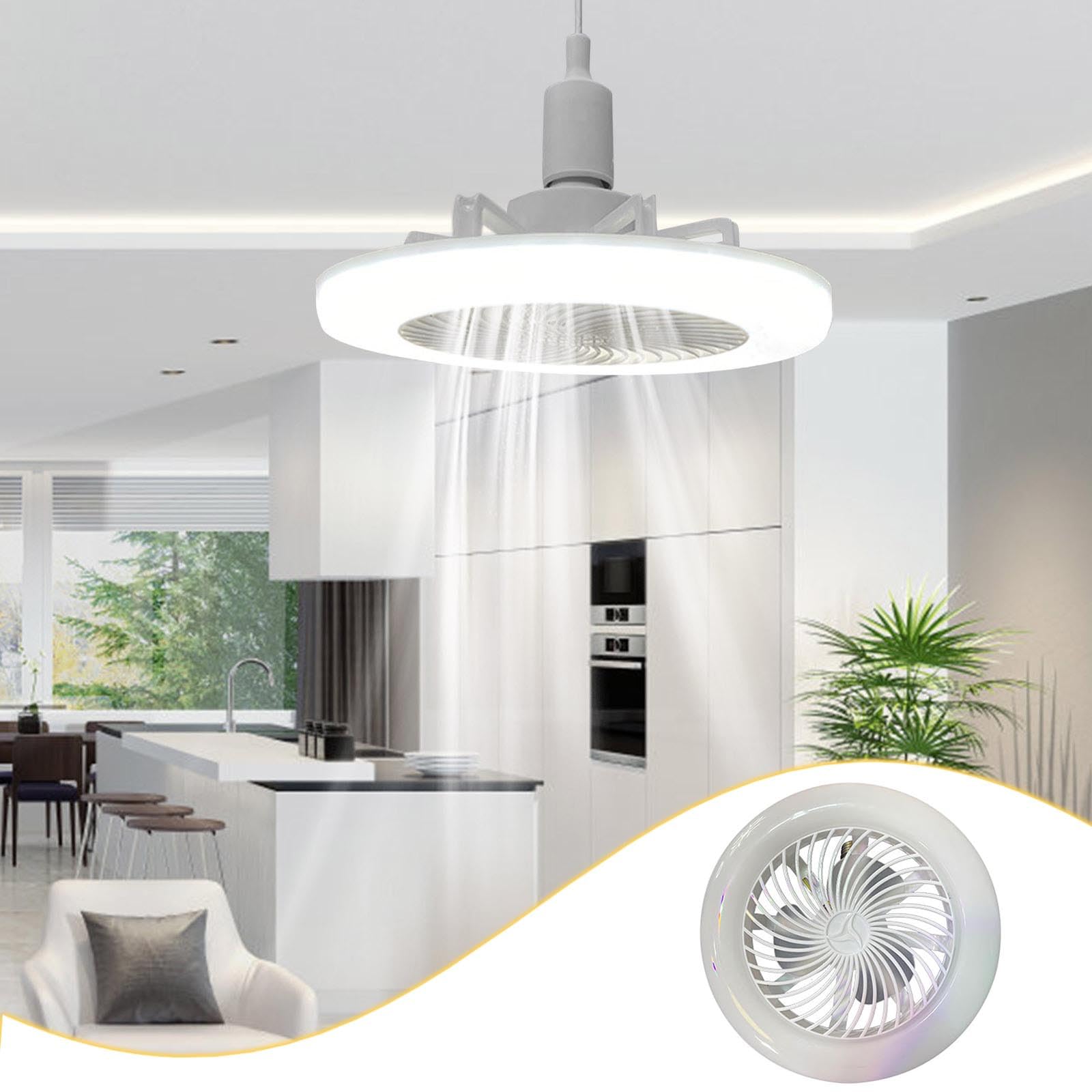 Low Profile Ceiling Fan with Lights - Remote Control, Flush Mount Quiet Fan for Bedroom, Kitchen & Living Room - 3 Speed Settings, Timer Function, 3 Color Options (White) - Perfect for Home Cooling and Stylish Lighting