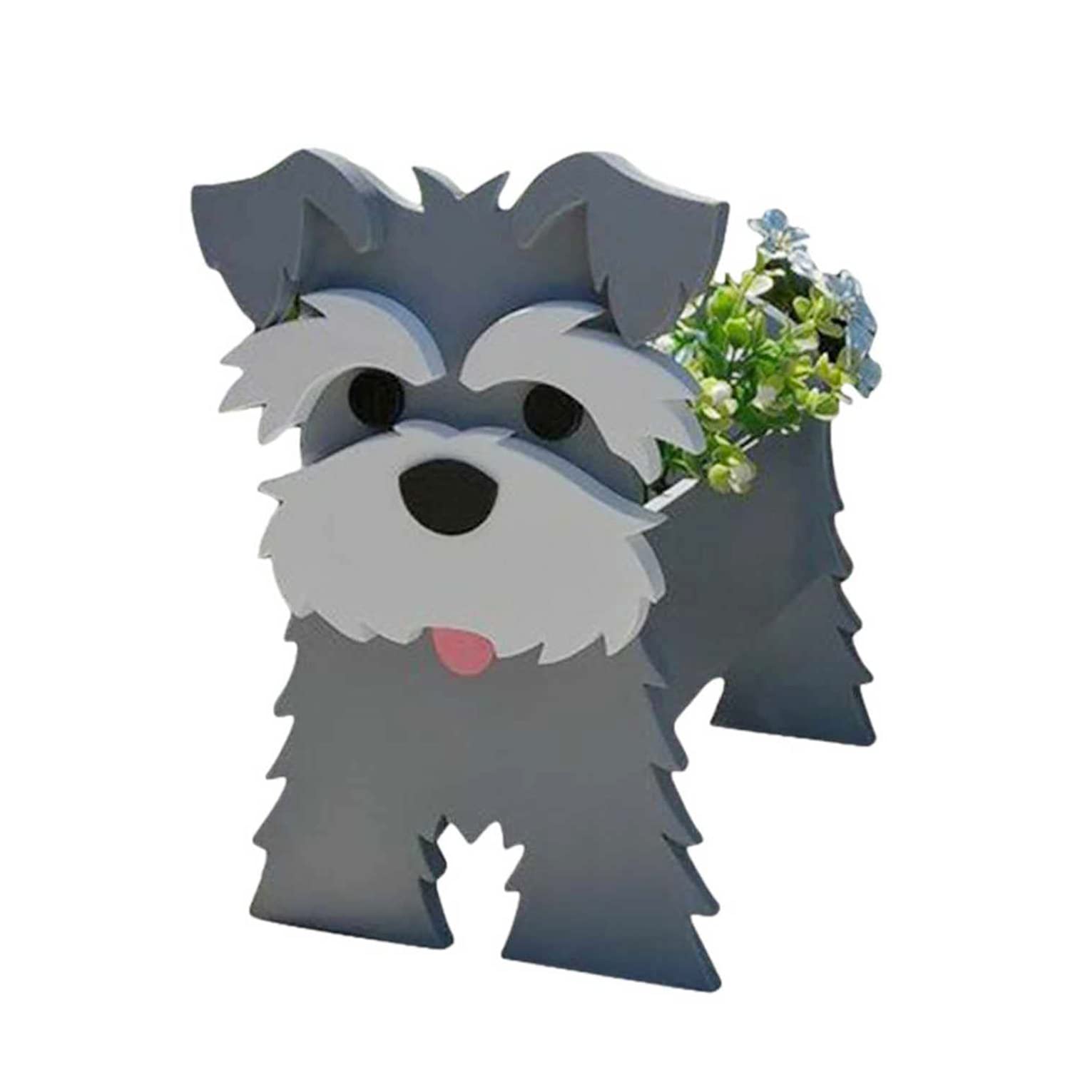Premium Schnauzer-Shaped Planters for Indoor & Outdoor Decor | Dog-Themed Garden & Desktop Plant Containers | Perfect for Home, Office, and Patio Decorations