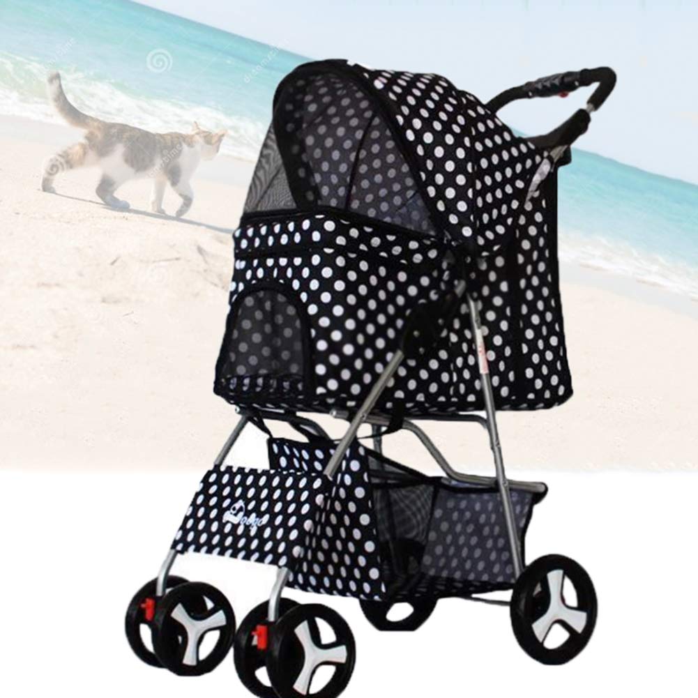 Shockproof Durable Washable Pet Stroller for Small & Medium Dogs & Cats - Portable Travel Cart with All-Terrain Wheels - Perfect for Outdoor Adventures, Vet Visits & Shopping Trips