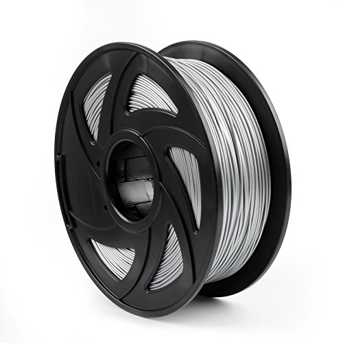 Bruce & Shark 1.75mm PLA 3D Printer Filament - 1kg Spool, Silver Color - Compatible with MakerBot, Drawing Print Pens & Most FDM 3D Printers - Perfect for DIY Projects, Prototyping & Creative Designs
