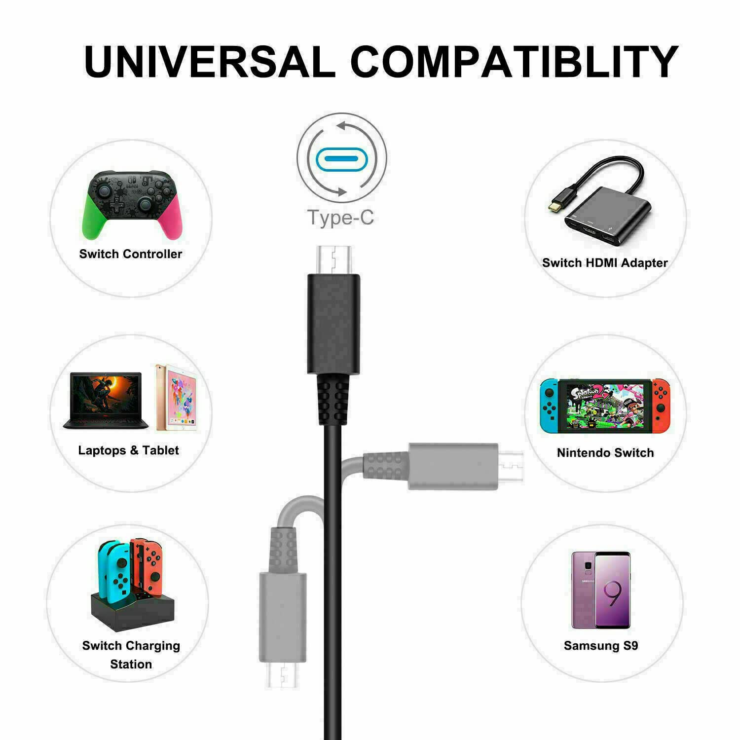 UpBright USB-C 5V AC/DC Adapter - Compatible with Nintendo Switch Lite & JoyCon HAC-001/HAC-002 - Fast Charging Power Supply for Pokemon Dialga & Palkia Edition - Perfect for Gaming On-The-Go & Travel Accessories