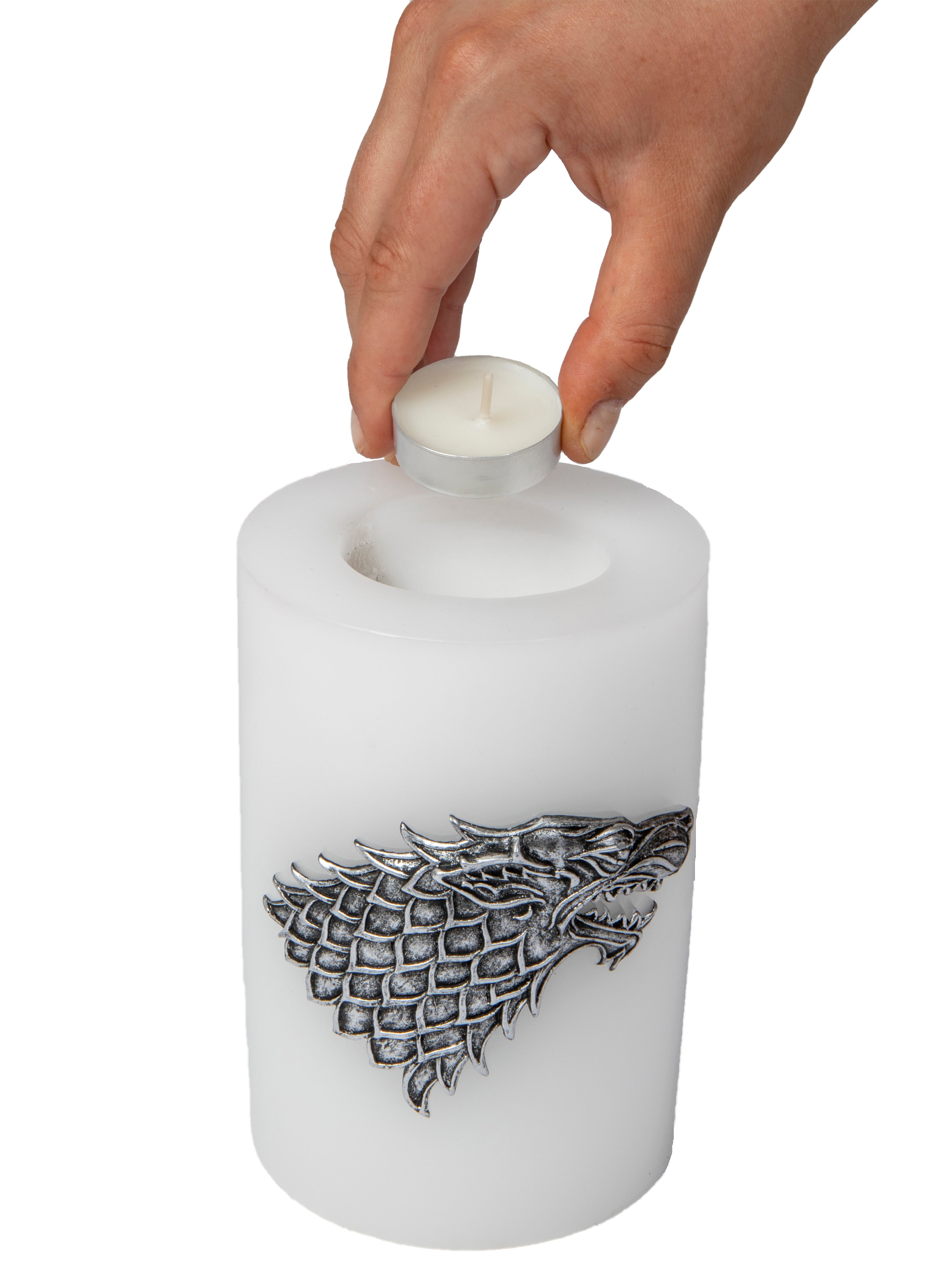 Game of Thrones House Stark Sigil Candle - Handcrafted Wolf Sculpture Scented Candle for Home Decor, GOT Collectibles, and Medieval Themed Parties