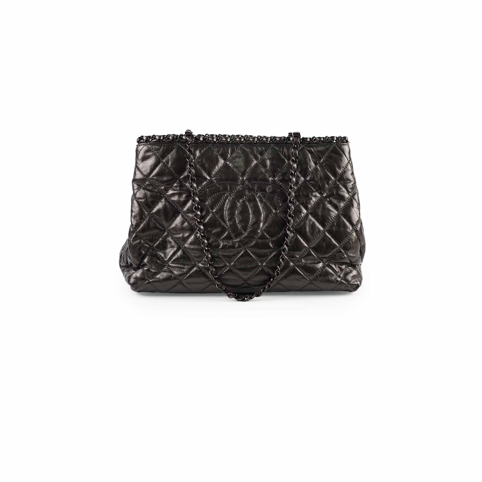 Chanel Chain Me Tote Bag Dark Grey - Luxury Leather Shoulder Bag for Women, Perfect for Work, Travel & Everyday Use
