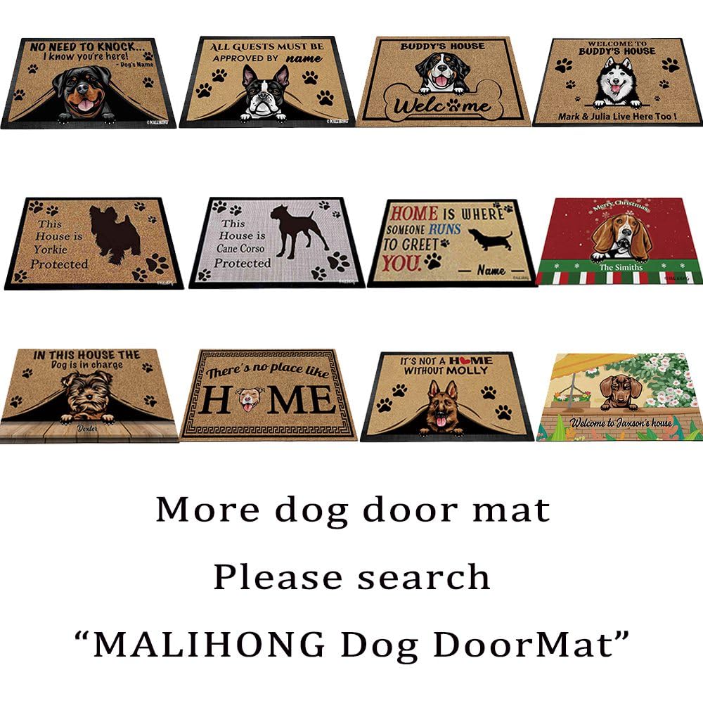 Personalized Doormat - Cute Peeking Dalmatian Dog Design - 'No Need to Knock I Know You're Here' - 23.6 x 15.7 Inch Non-Slip Welcome Mat for Front Door, Porch, or Entryway - Perfect Housewarming Gift for Dog Lovers