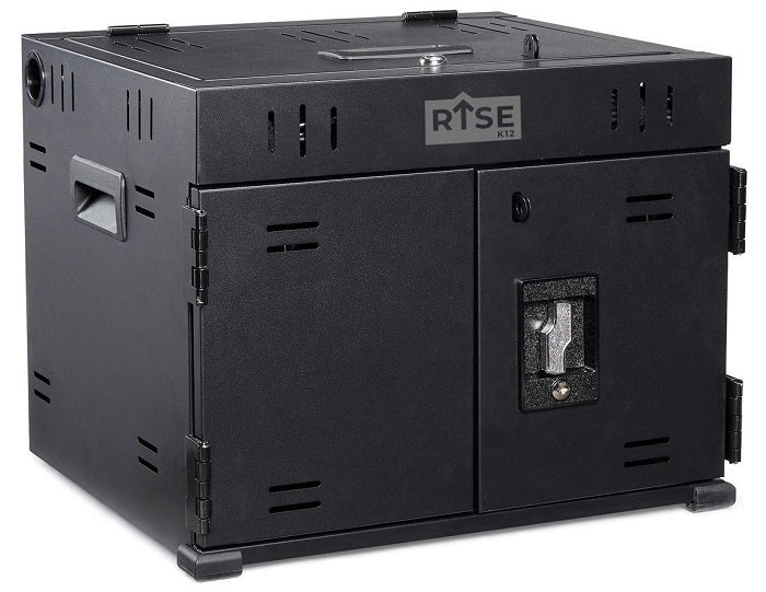 Rise K12 12 Unit Charging Station Cabinet for Schools & Classrooms - Secure Device Storage & Organization - Perfect for iPads, Chromebooks & Tablets