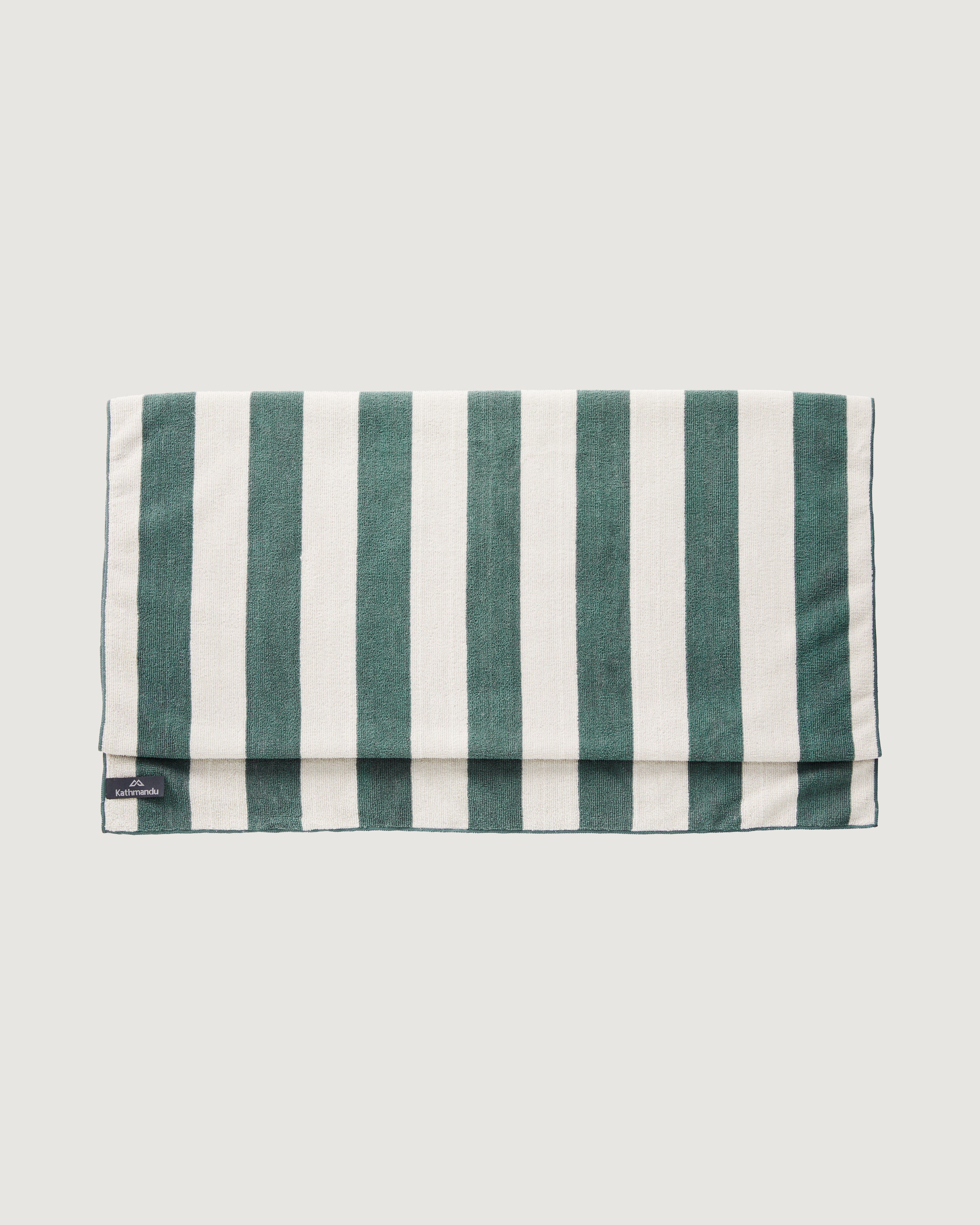 Premium Extra Large Microfiber Towel - Ultra Absorbent & Quick Dry, Silver Grey/Dark Spruce Stripe - Perfect for Gym, Beach, Swimming & Travel Accessories