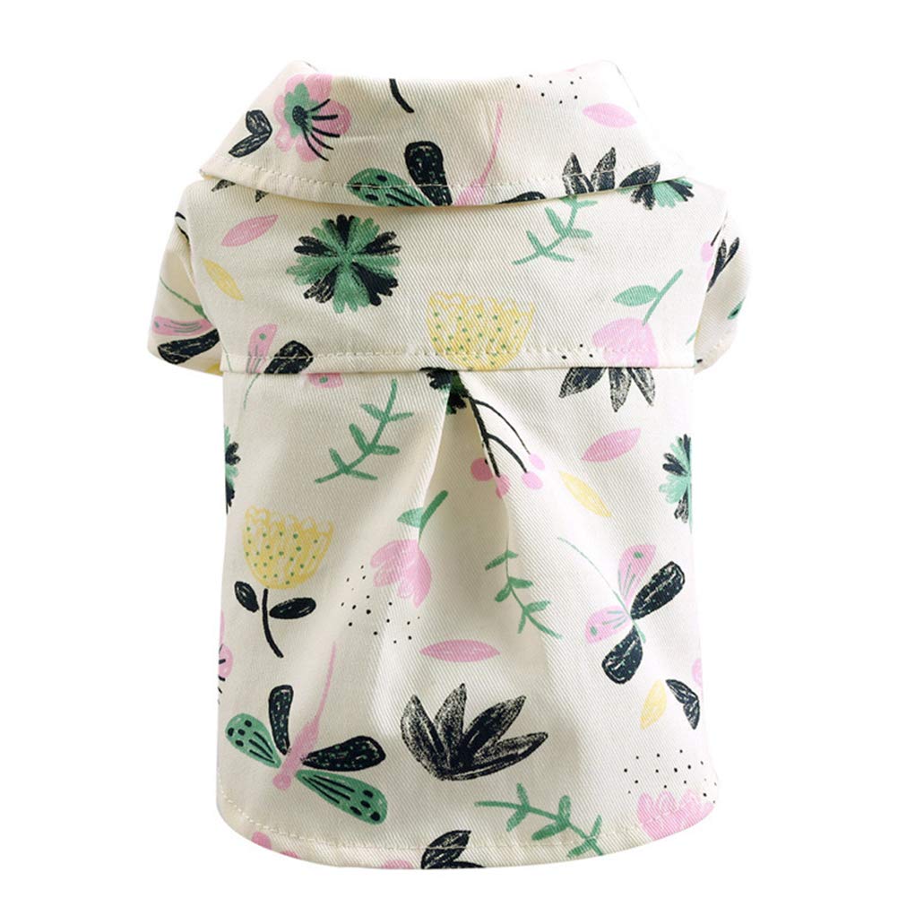 UKCOCO Stylish Summer Floral Print Pet Shirt for Cats & Dogs - Lightweight Hawaiian Style Pet Clothing (Size XS) - Perfect for Beach Outings, Summer Parties & Photo Shoots