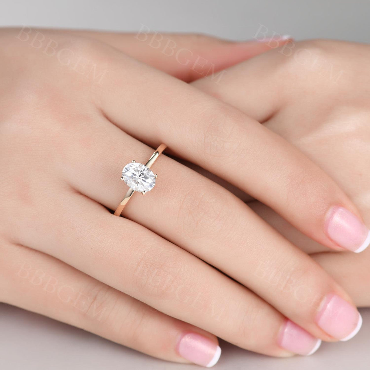 Forever One Moissanite Oval Engagement Ring 6x8mm 1.5 Carat Solitaire in 14K/18K Rose Gold - Durable & Sparkling Wedding Jewelry for Proposals, Anniversaries & Special Occasions