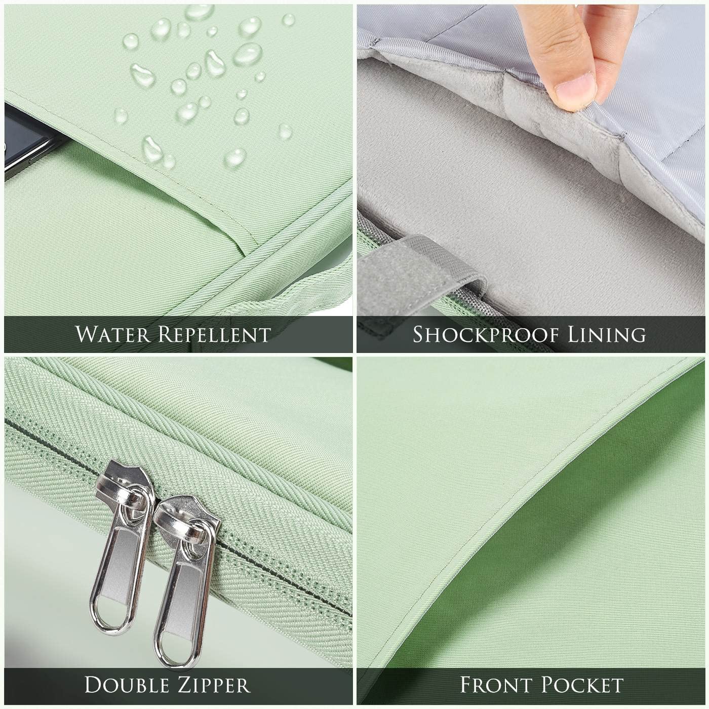 Premium 12.9 Inch iPad Pro Sleeve Case - Protective Travel Cover for 2024 iPad Pro M4 & iPad Air M2/M3 with Magic Keyboard | Compatible with Surface Pro 10/9/8/X | Durable Green Tablet Bag for Work, School & Travel