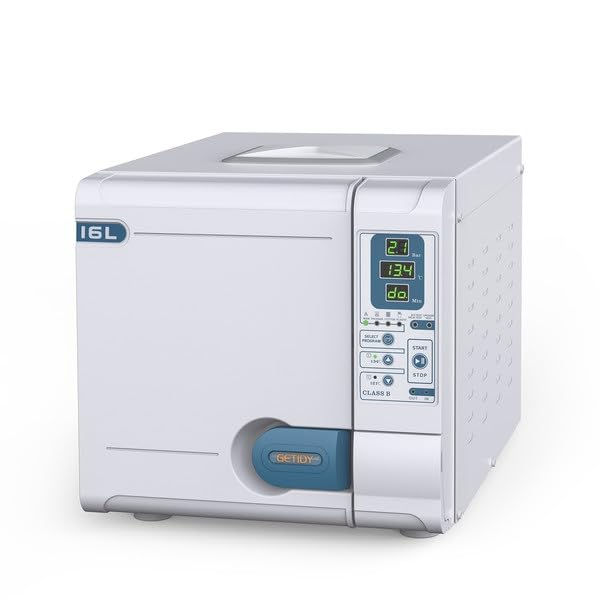 16L Digital Display Steam Autoclave Sterilizer with Drying Function - 4 Sterilization Programs & Double-Control Lock System (Class B JY-16) for Dental Clinics, Tattoo Shops, and Medical Equipment Sterilization