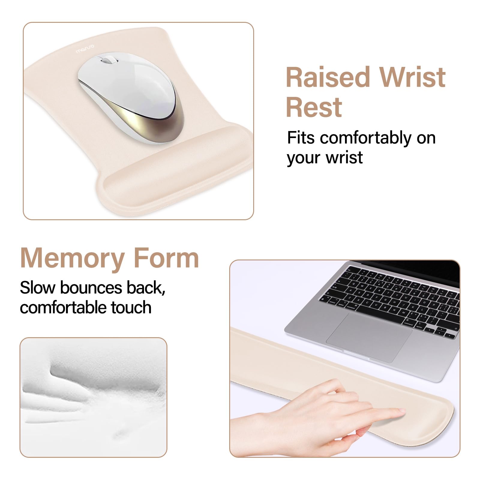 MOSISO Gaming Mouse Pad Set with Wrist Rest - Ergonomic Non-Slip for Office & Home