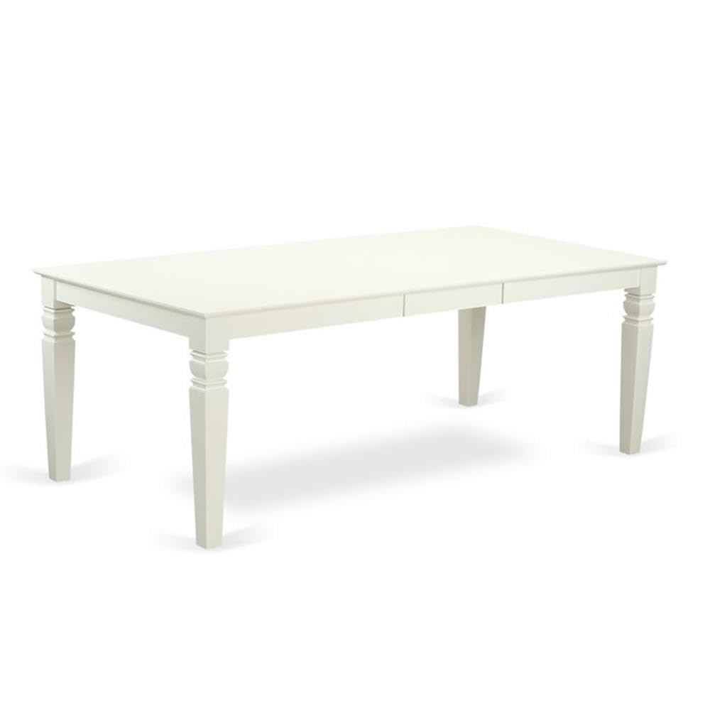 East West Furniture 5-Piece Dining Room Set with Rectangle Table & 4 Parson Chairs - 42x84 Inch Butterfly Leaf Extendable Kitchen Table in Linen White - Perfect for Family Meals, Dinner Parties & Small Space Dining Rooms