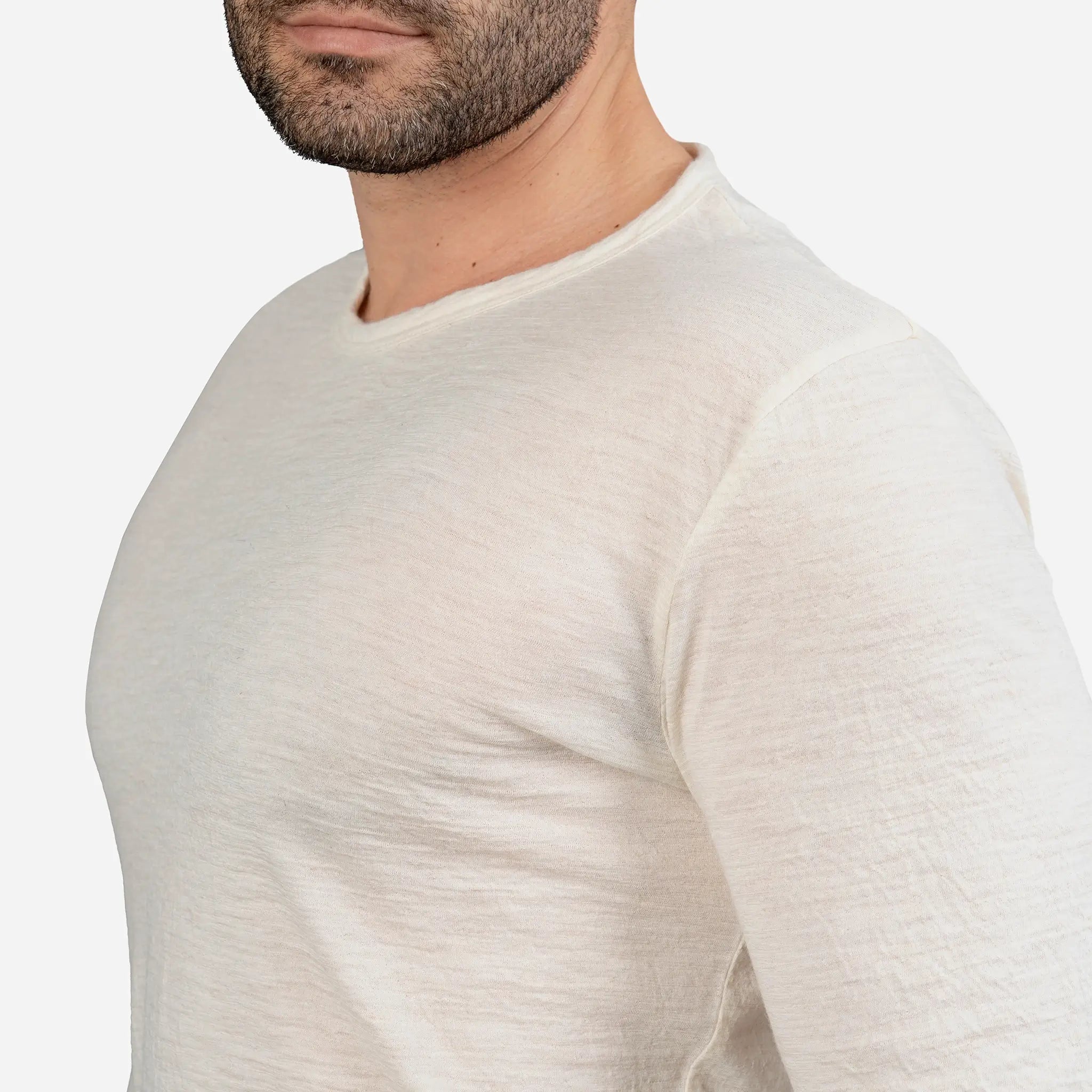 Premium Men's Alpaca Wool Long Sleeve T-Shirt - Ultra Soft 110 Featherweight Thermal Base Layer for Hiking, Camping & Winter Outdoor Activities