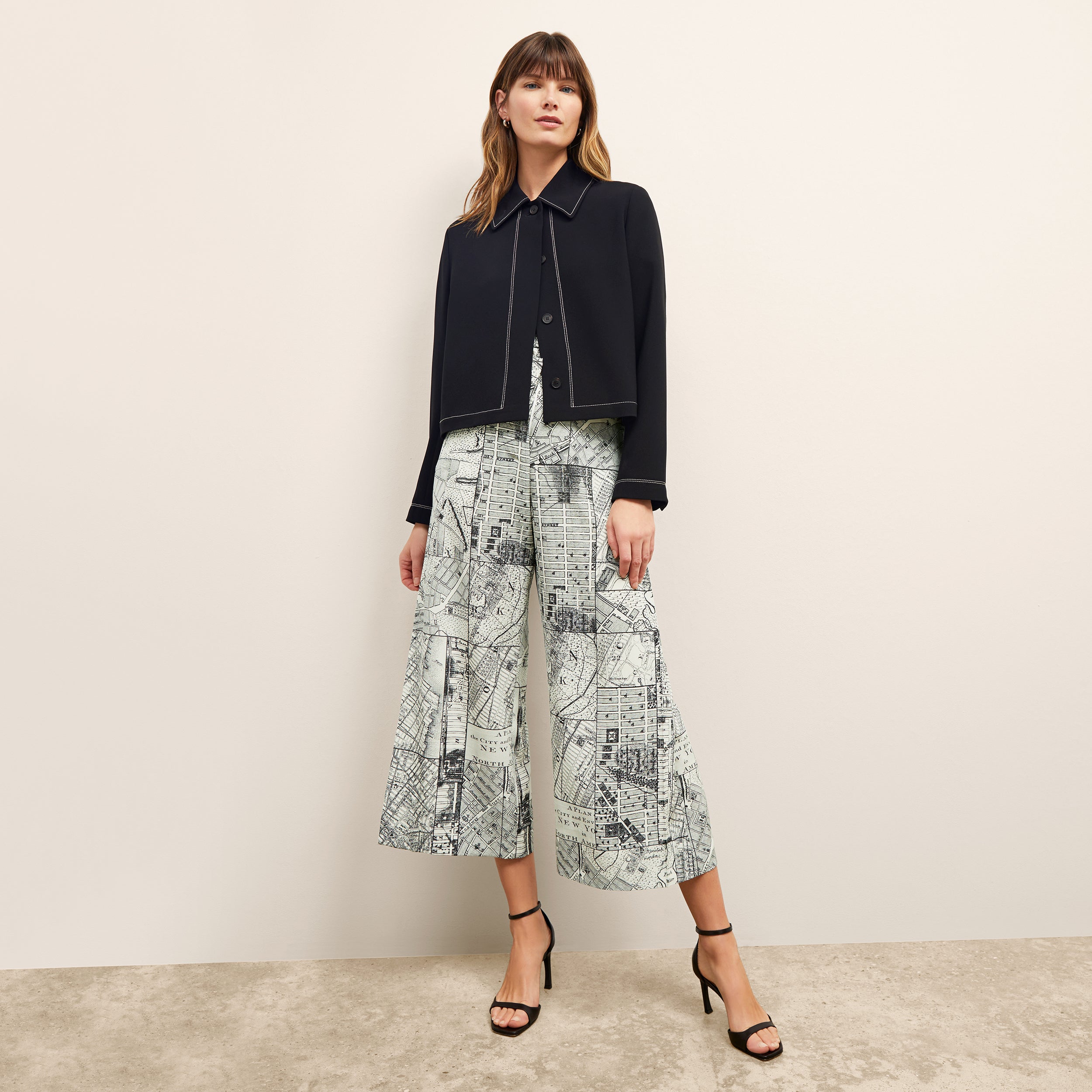 Zhou Culotte Washable Silk Pants - Borough Print Floral Design, Comfortable & Breathable for Women | Perfect for Office, Travel & Casual Wear