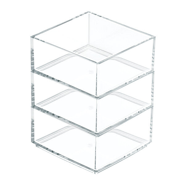 Clarity Organizer 4 x 4 x 2 - Clear Plastic Storage Box with Lid for Home, Office & Craft Organization - Perfect for Organizing Jewelry, Stationery, and Small Items