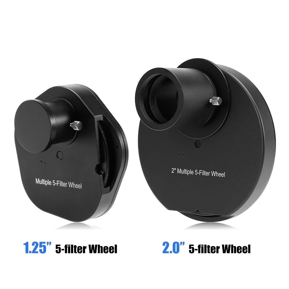EXCLUZO 1.25INCH / 2INCH 5-Position Eyepiece Filter Wheel for Astronomy Telescopes - Perfect for Deep Sky Observation, Planetary Viewing & Astrophotography