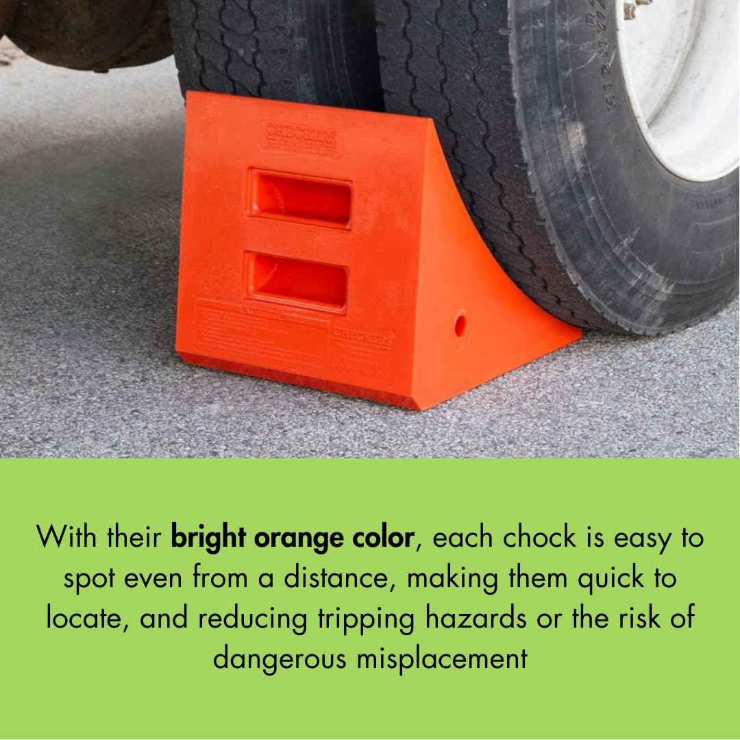 Extra Large Heavy Duty Wheel Chock for Semi Trucks & Trailers (46-65