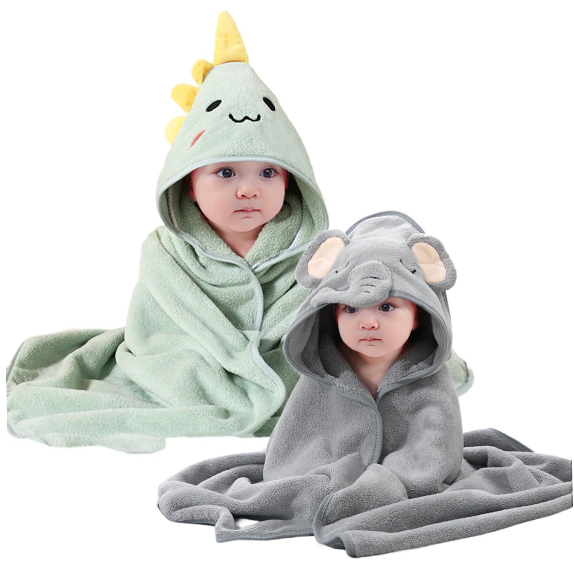 Soft & Absorbent Hooded Baby Towels 2Pcs - 32x32