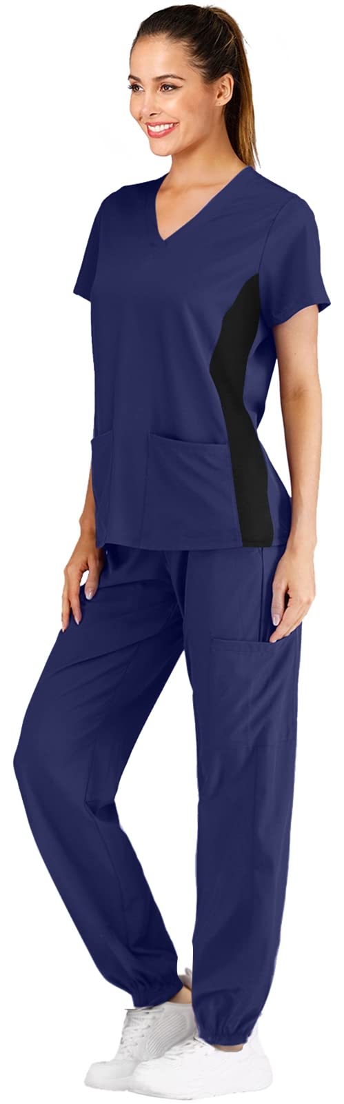 Breathable & Stretchy Women's Scrubs Set with Jogger Pants - Comfortable Medical Uniform for Nurses, Doctors & Healthcare Professionals | Perfect for Hospital Shifts, Clinics & Long Work Hours