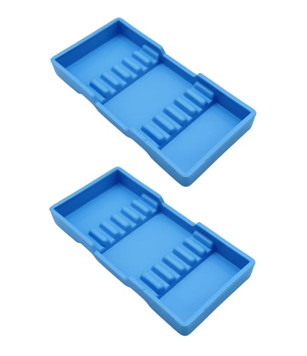 2-Pack Autoclavable Plastic Dental Instrument Organizer Trays - #16A Gray Cabinet Tray for Hand Tools & Dental Equipment - Perfect for Dental Clinics, Hospitals & Sterilization Areas