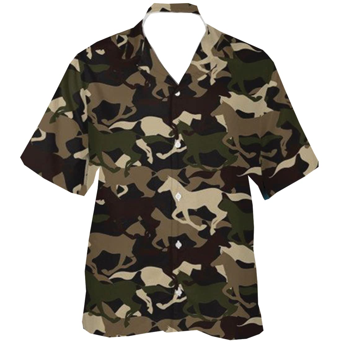 **Men's Camo Animal Print Hawaiian Shirts - Short Sleeve Button Down Summer Shirts for Casual Wear, Beach Vacation & Tropical Party Outfits**