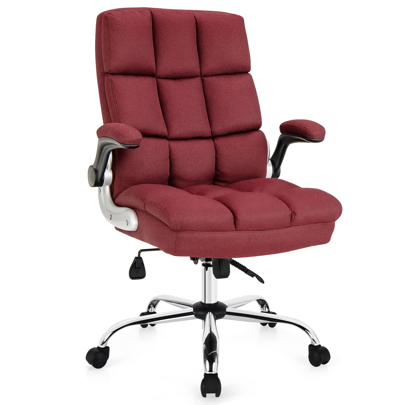 Premium Ergonomic Office Chair for Big and Tall - High Back Executive Desk Chair with Flip-Up Arms, 400 lbs Weight Capacity, Red - Perfect for Home Office, Gaming & Workspace Comfort