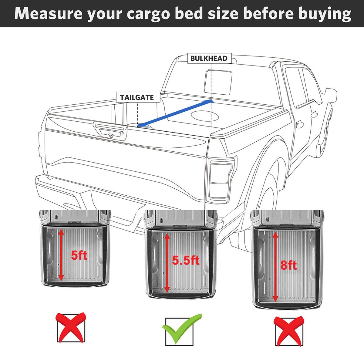 OCPTY Soft Folding Tonneau Cover for 2014-2021 Toyota Tundra 5.5ft Bed | Waterproof Truck Bed Cover | Quad Fold Design | Easy Installation | Perfect for Camping, Hauling & Outdoor Adventures