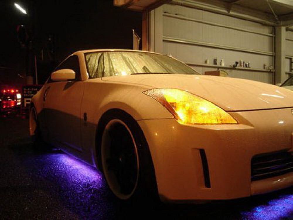 4-Piece Multi-Color RGB 252 LED Underbody Car Lighting Kit with Remote Control - Customize Your Ride for Night Cruising & Car Shows