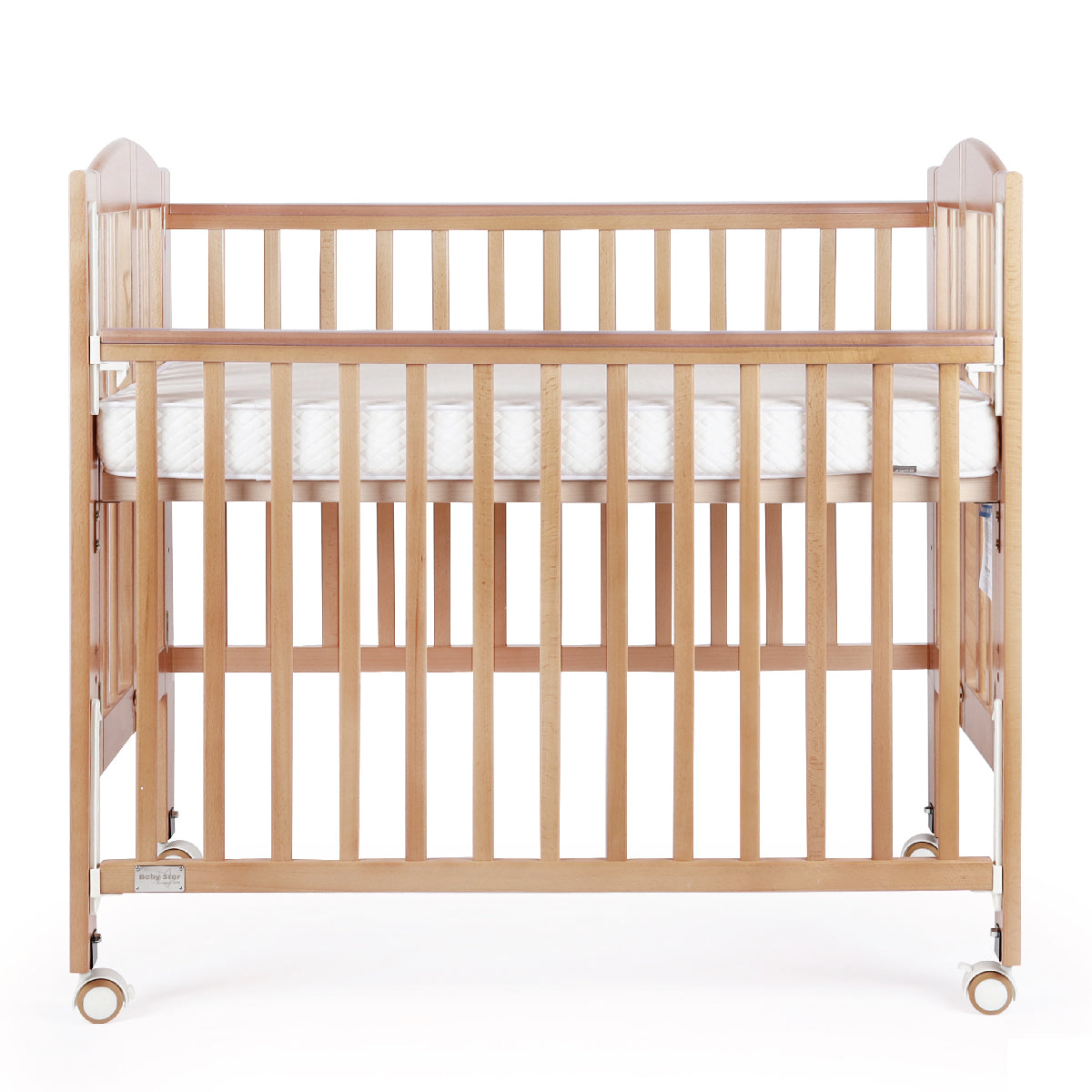 Baby Star Huggy Foldable Wooden Baby Crib with 3