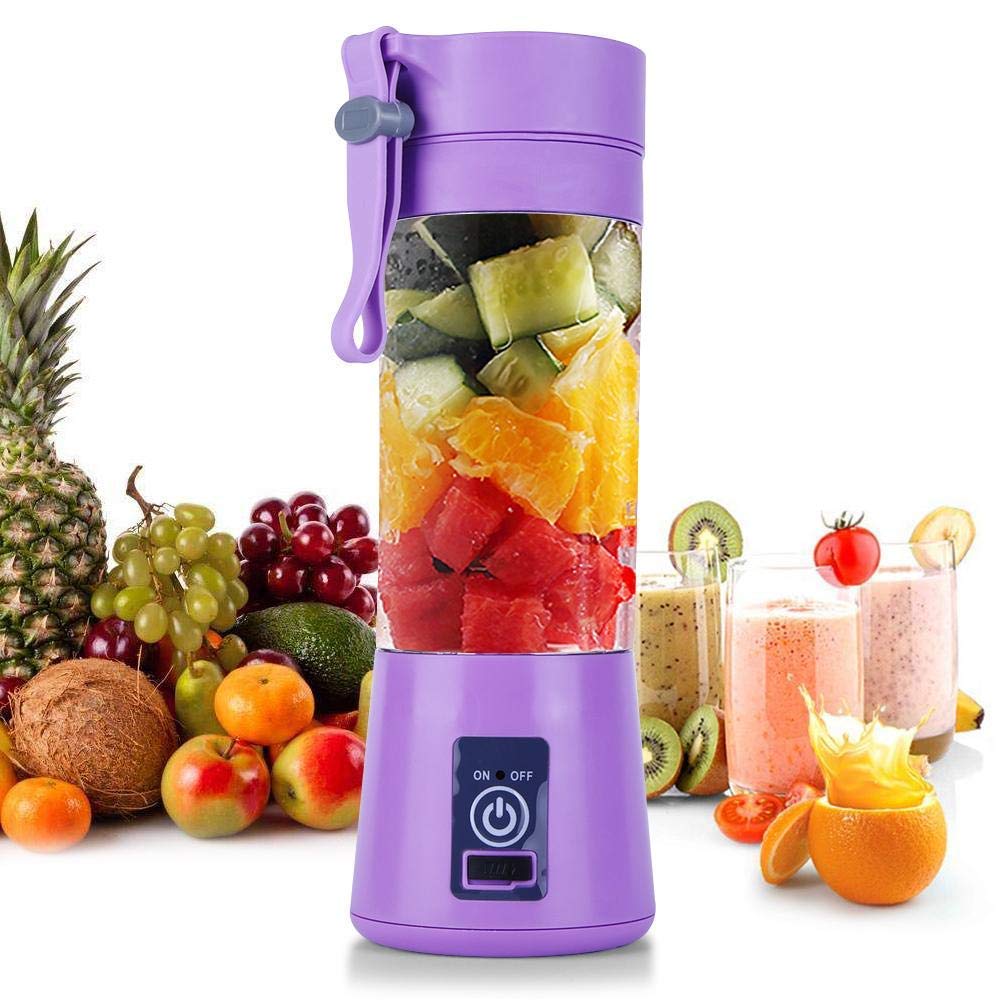 Portable USB Rechargeable 4-Blade Electric Juice Blender for Fruits & Vegetables - Perfect for Smoothies, Shakes & Healthy Drinks at Home, Office or Travel