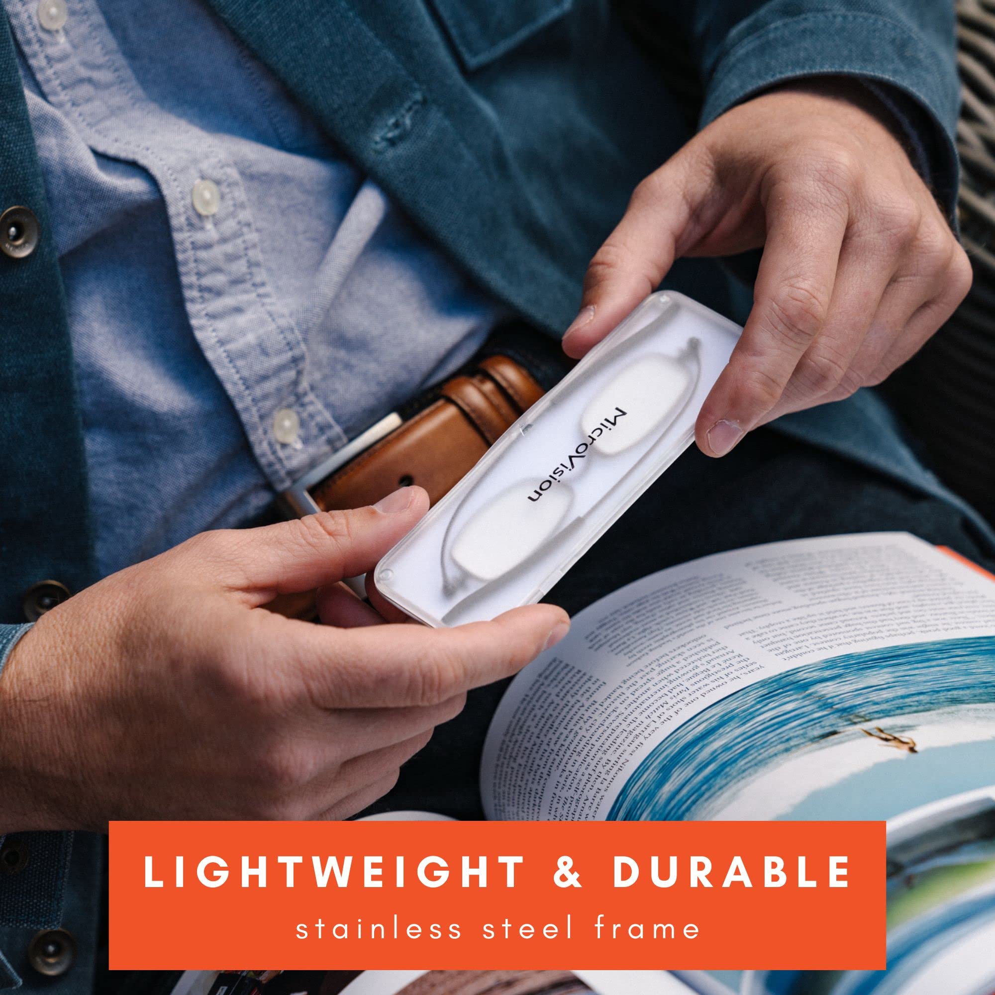 Flat Fold Air Reading Glasses with Patented Rolling Hinge Technology - Compact Case Included for Men & Women - Perfect for Travel, Reading, and Everyday Use