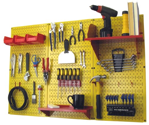 Yellow Pegboard Red Accessories