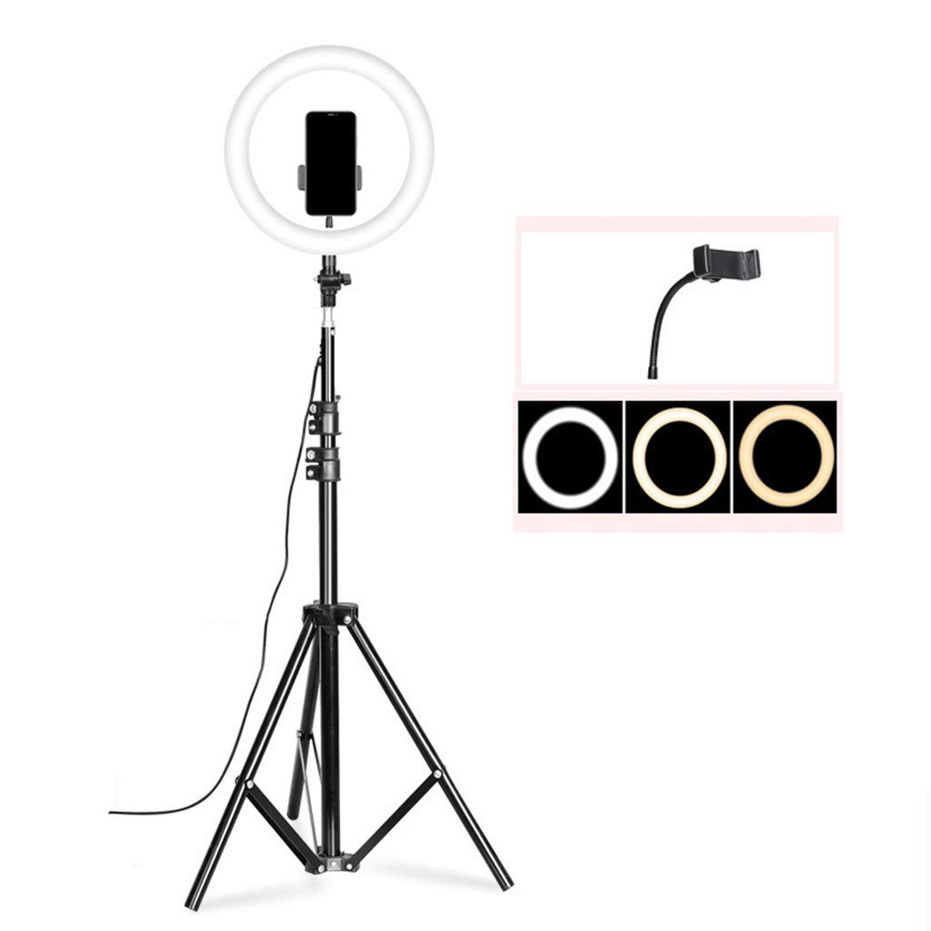 Professional 67-210CM Adjustable LED Ring Light with Tripod Stand & Phone Holder - 3 Color Temperature Modes, USB Powered for Makeup, YouTube Videos, TikTok Live Streaming, Photography, and Studio Lighting