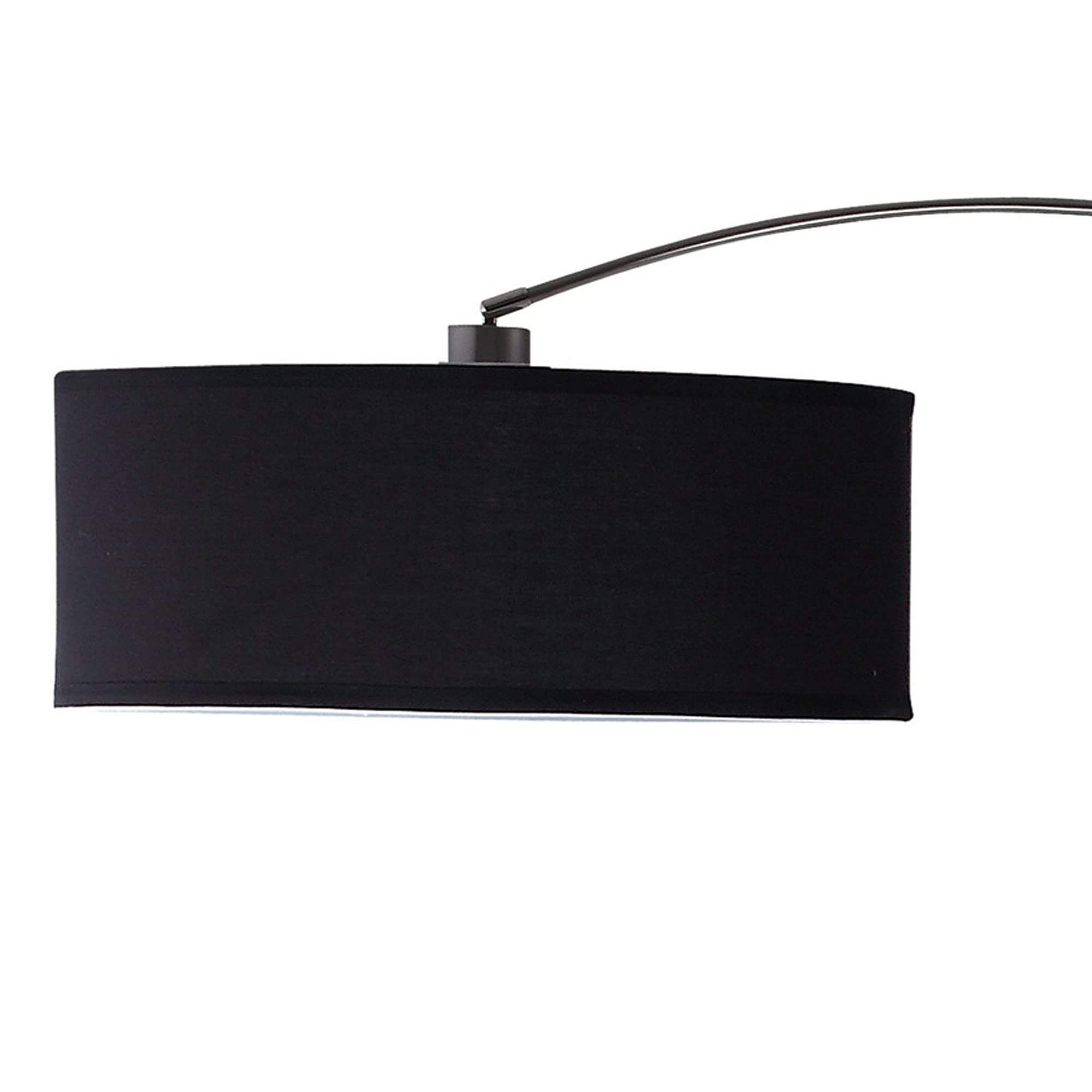 Benjara Modern Black Floor Lamp with Pendant Drum Shade & Arched Arm - Perfect for Living Room, Bedroom, or Office Lighting Decor