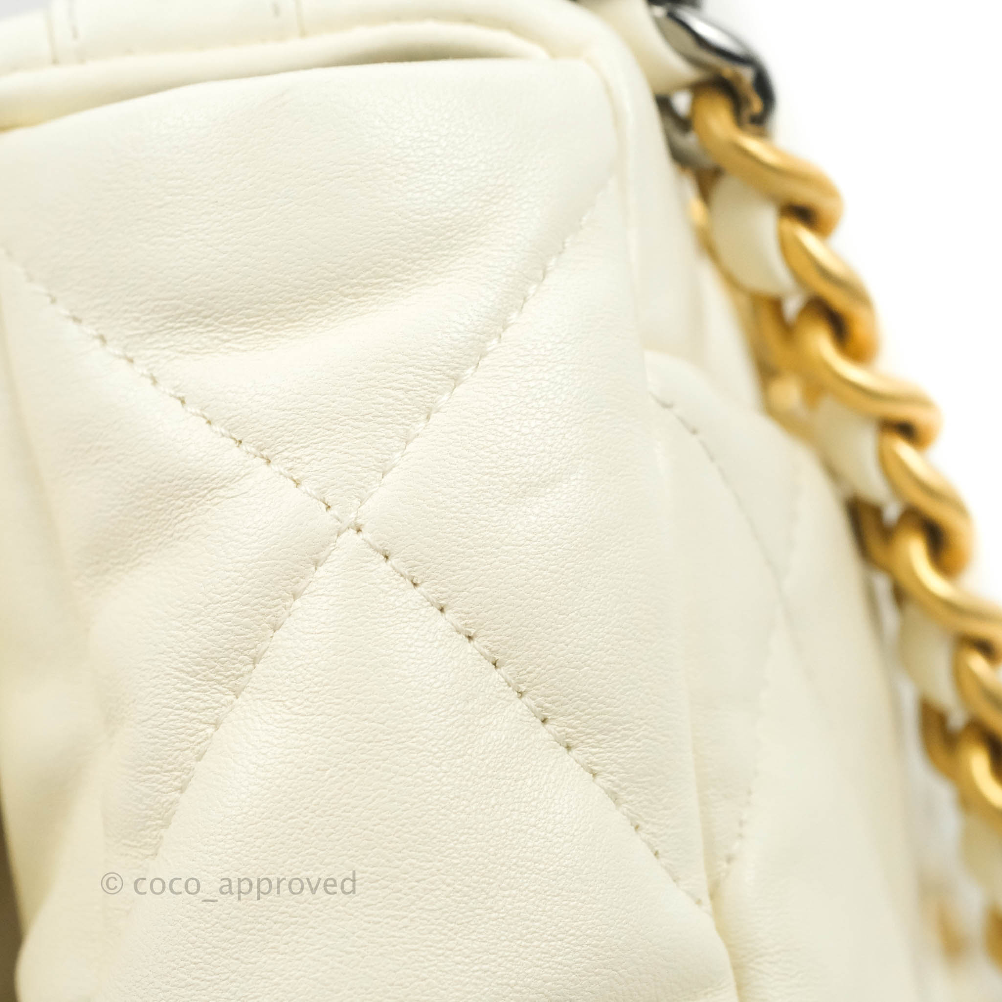 Chanel 19 Small White Mixed Hardware Handbag - Luxury Designer Shoulder Bag for Women | Perfect for Everyday Use, Parties & Special Occasions