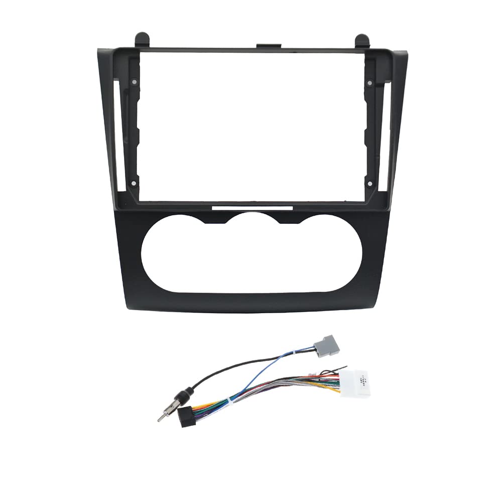 9'' Car Radio Stereo Fascia Frame Panel Trim with Power Harness Loom for 2008-2012 Nissan Teana Altima Manual A/C - Perfect for DIY Car Audio Upgrade & Dashboard Customization