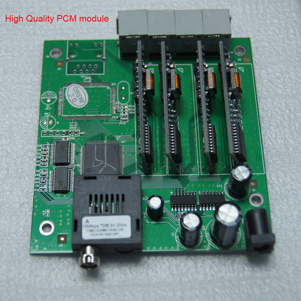 8-Channel PCM Voice Telephone Over Fiber Optic Multiplexer with SC Port & 10/100Mbps Ethernet - Telephone Converter/Extender for Office, Data Center & Telecom Applications