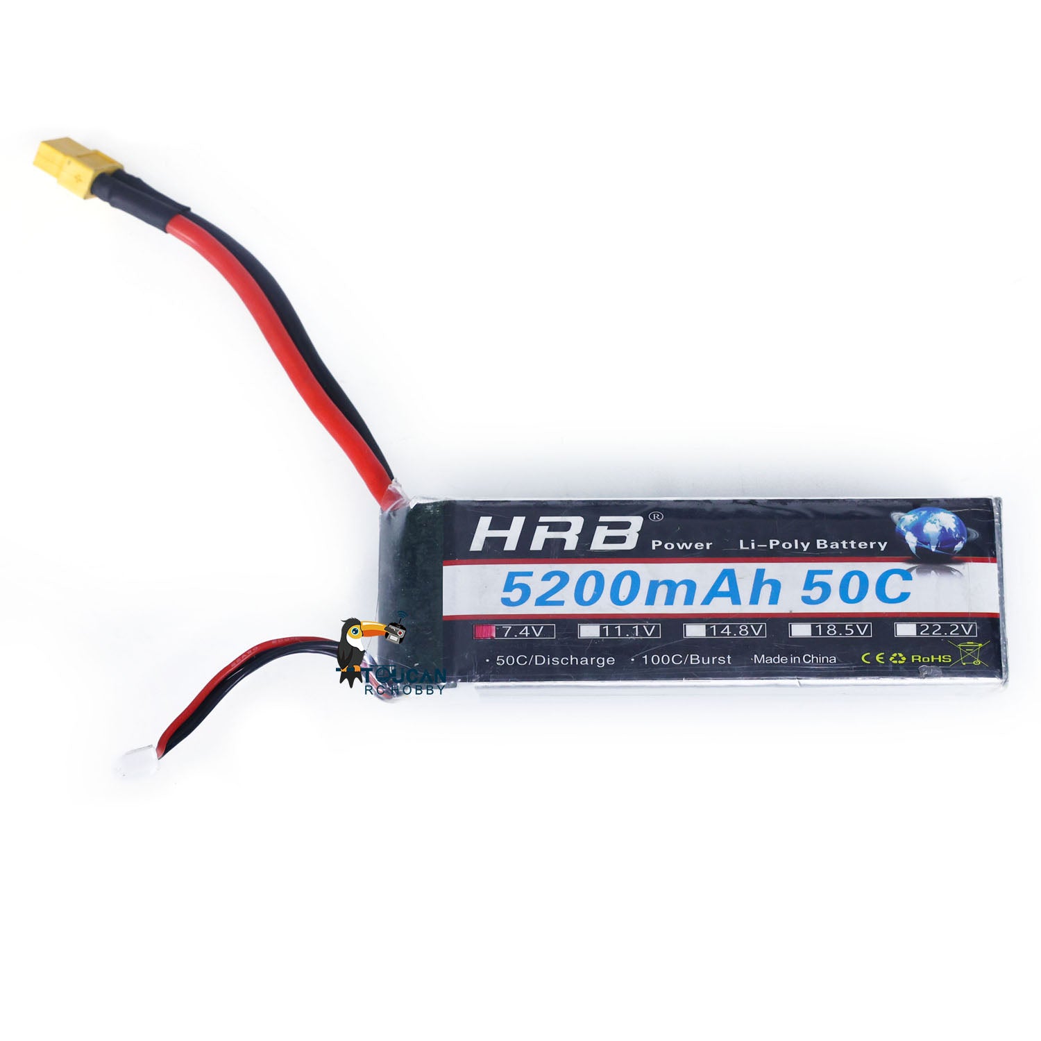 7.4V 2S 5200mAh LiPo Battery for RC Hydraulic Excavator, Tractor Truck & Construction Vehicles - Compatible with TAMIYA Dumper Loader - Fast US Shipping | Perfect for RC Construction Site Play & Competition Use
