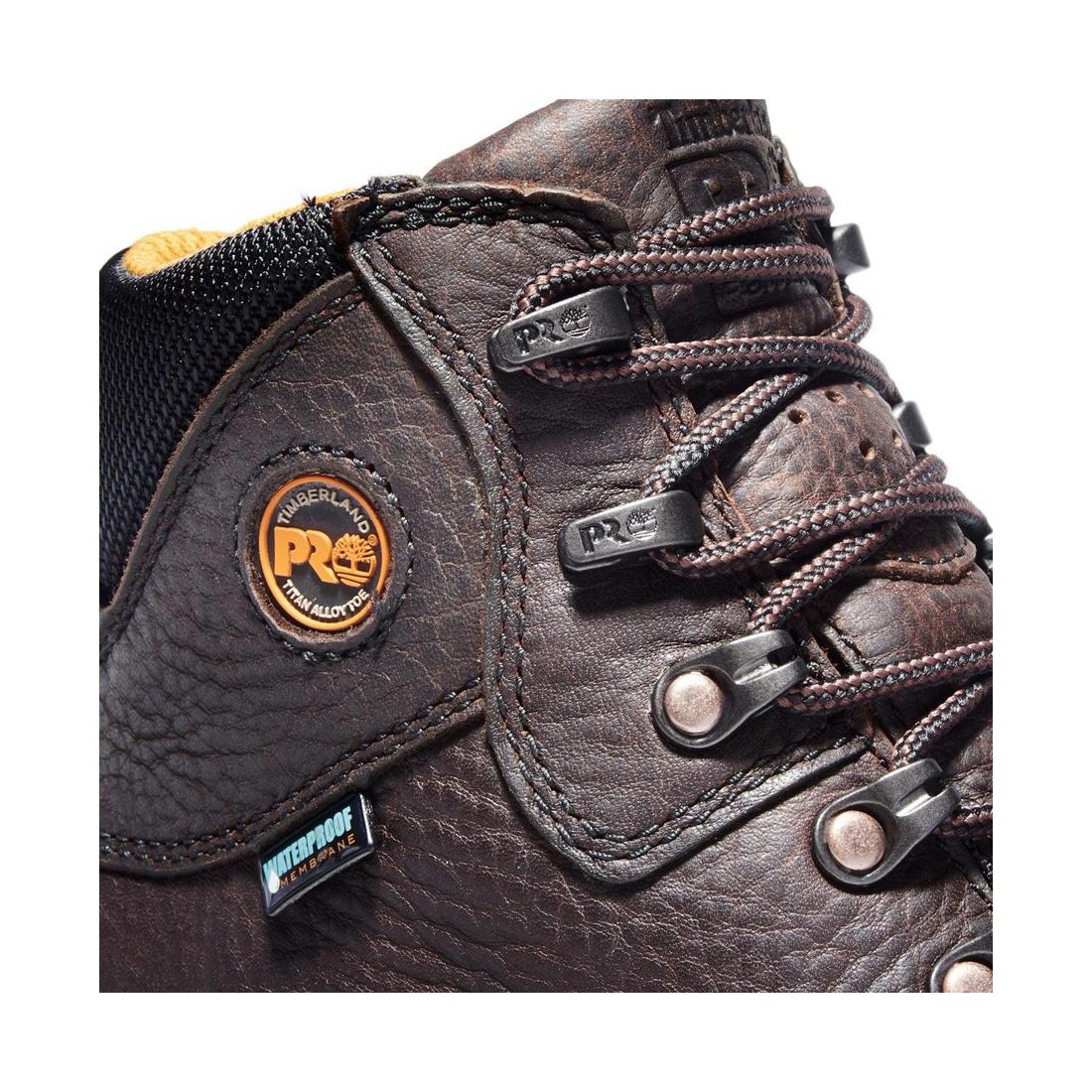 Titan Trekker Alloy Toe Waterproof Work Boots for Men - Slip Resistant Safety Shoes with Electrical Hazard Protection - Ideal for Construction, Hiking & Outdoor Work (Brown)