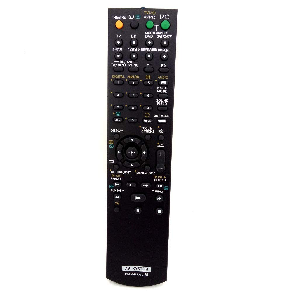 Original Sony RM-AAU060 Replacement Remote Control for HT-FS3, SA-WFS3, STR-DG500, STR-DG600, STR-K1600 AV Systems - Perfect for Home Theater & Audio Setup
