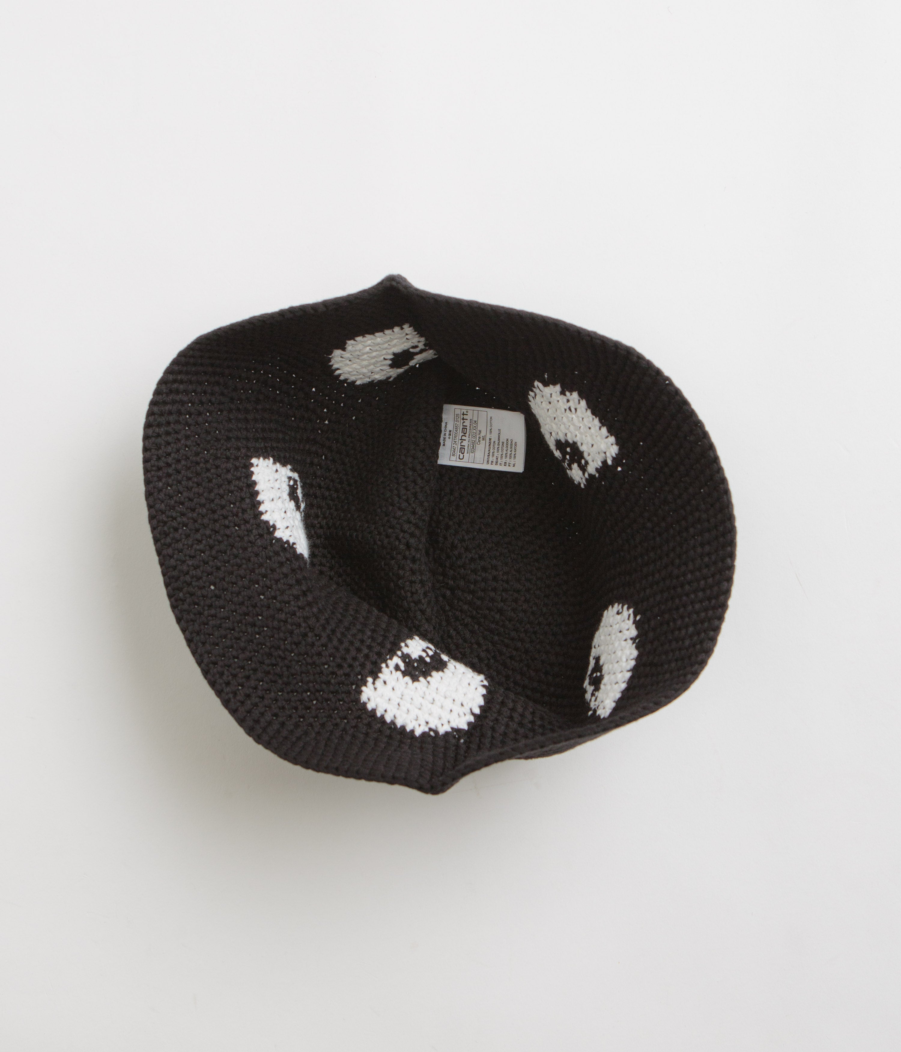 Carhartt Cane Bucket Hat for Men & Women - Black & White Sun Hat for Outdoor, Fishing, Hiking, and Beach Activities