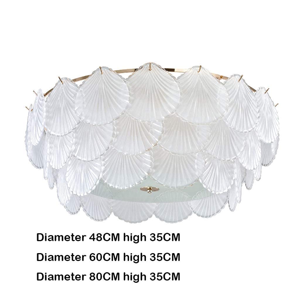 Modern Desk Lamp & Creative Sea Shell Texture Glass Ceiling Light for Bedroom, Living Room, Dining Room, Kitchen - Stylish Home & Office Lighting (Size L, M) | Perfect for Reading, Working & Ambient Decor